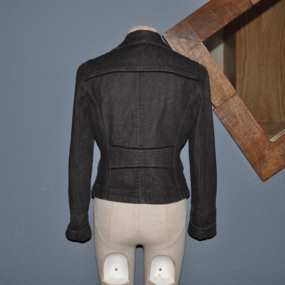 'FINAL' ANN TAYLOR Denim Velvet-Trim Blazer Jacket - Picture 3 of 8